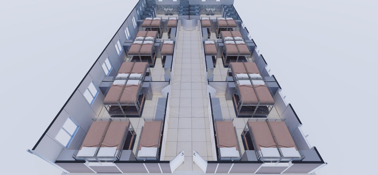 232m² Prefabricated Dormitory Building (WC & Shower)