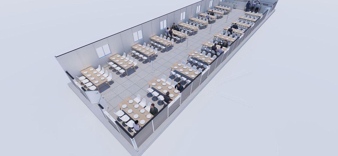 243m² Prefabrik Yemekhane Binası