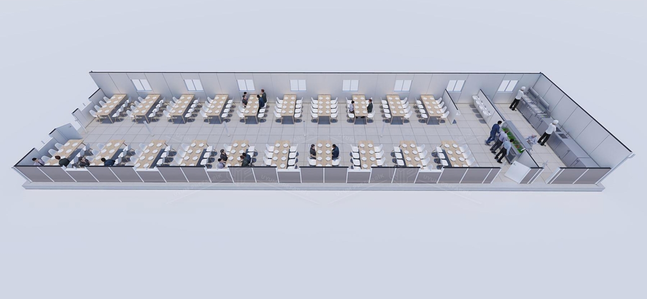 243m² Prefabrik Yemekhane Binası