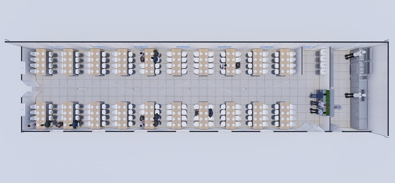 243m² Prefabrik Yemekhane Binası