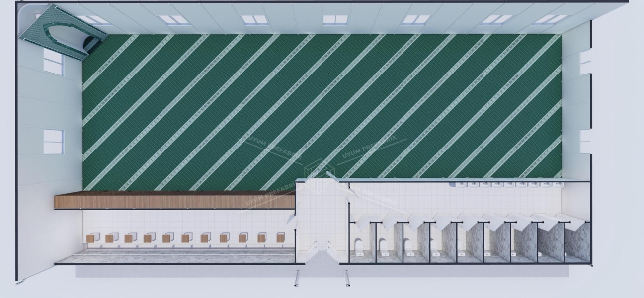 290m² Tek Katlı Prefabrik Mescit Binası  290m² Tek Katlı Prefabrik Mescit Binası