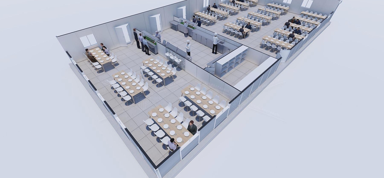 337m² Prefabricated Dining Hall Building