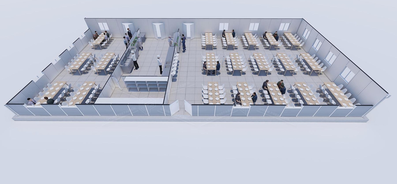 337m² Prefabrik Yemekhane Binası