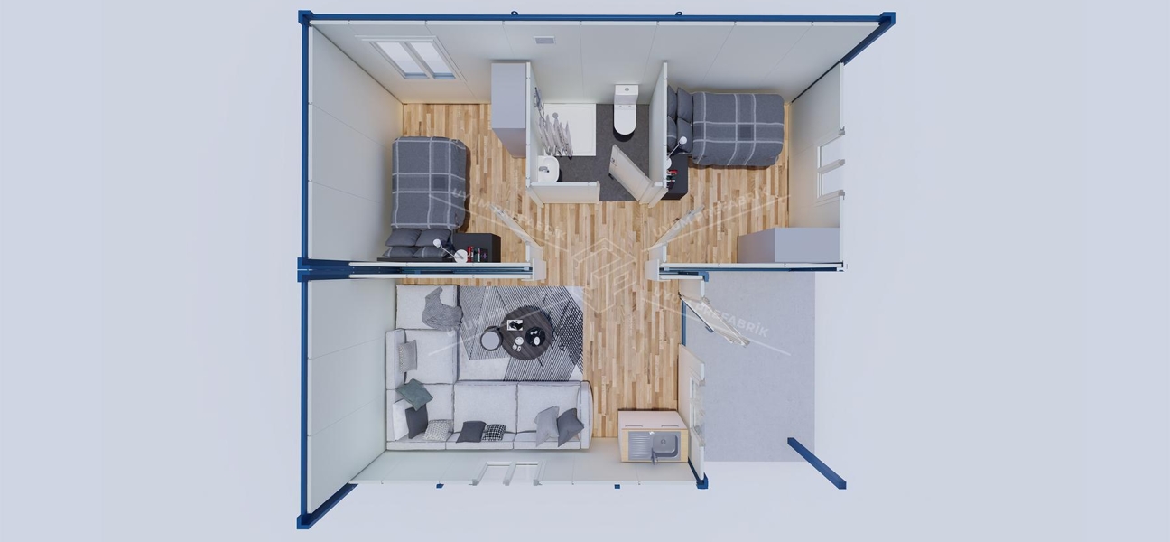 42m² Container homes