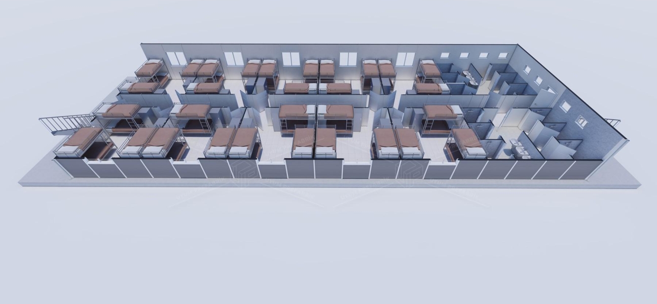 430m² (215+215) Prefabricated Dormitory Building