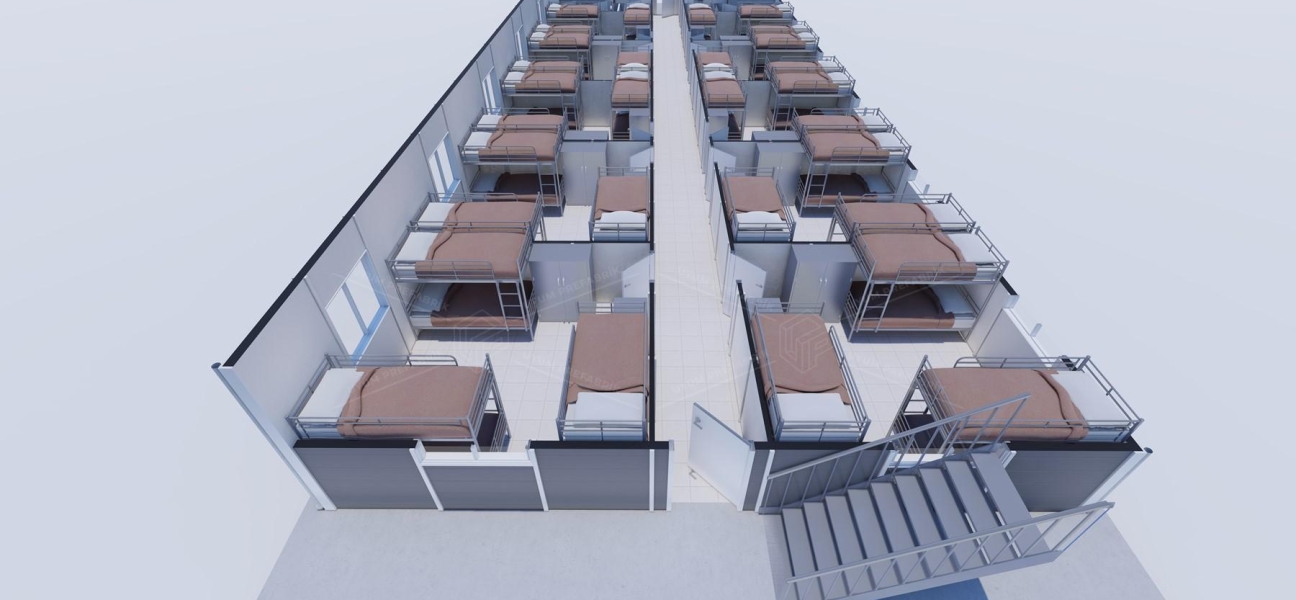 430m² (215+215) Prefabrik Yatakhane Binası  430m² (215+215) Prefabrik Yatakhane Binası