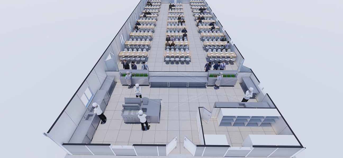 433m² Prefabrik Yemekhane Binası