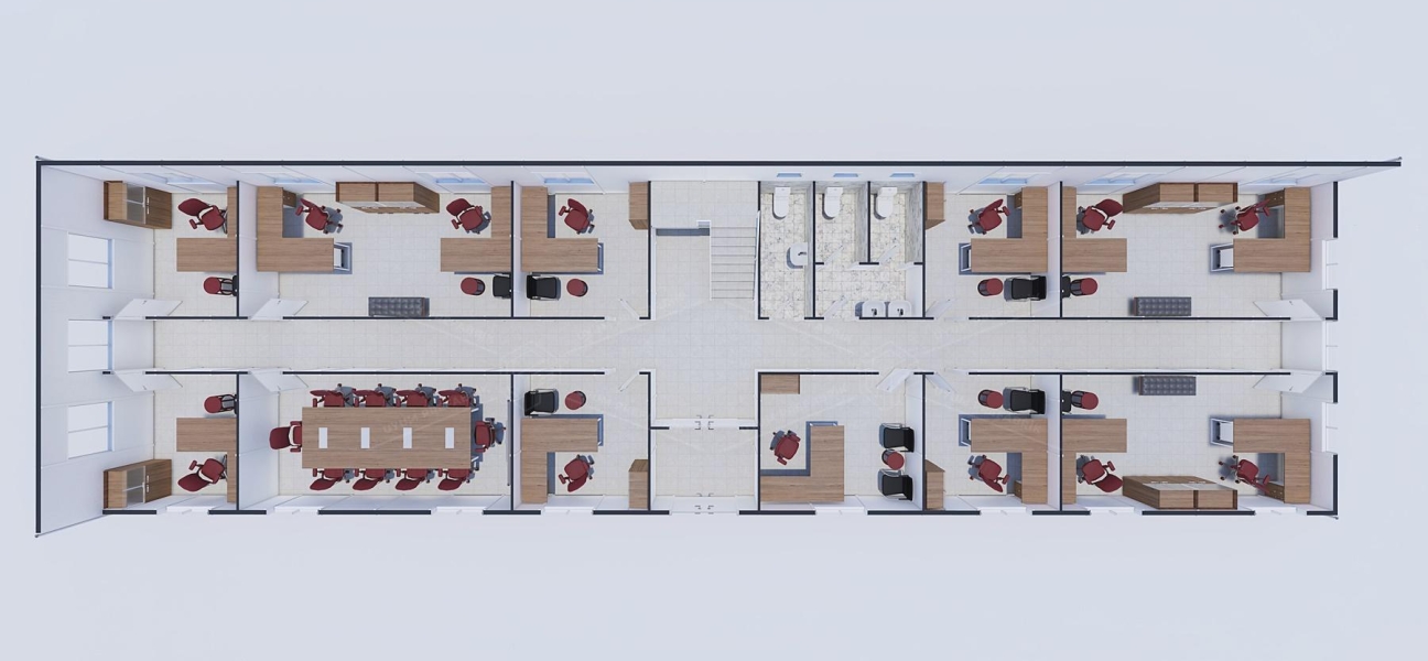 440m² Prefabrik Ofis Binası