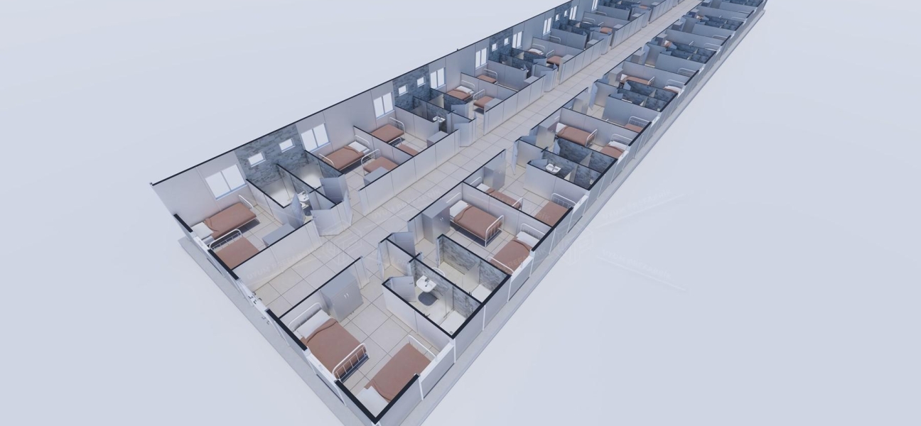 464m² Prefabrik Yatakhane Binası 464m² Prefabrik Yatakhane Binası