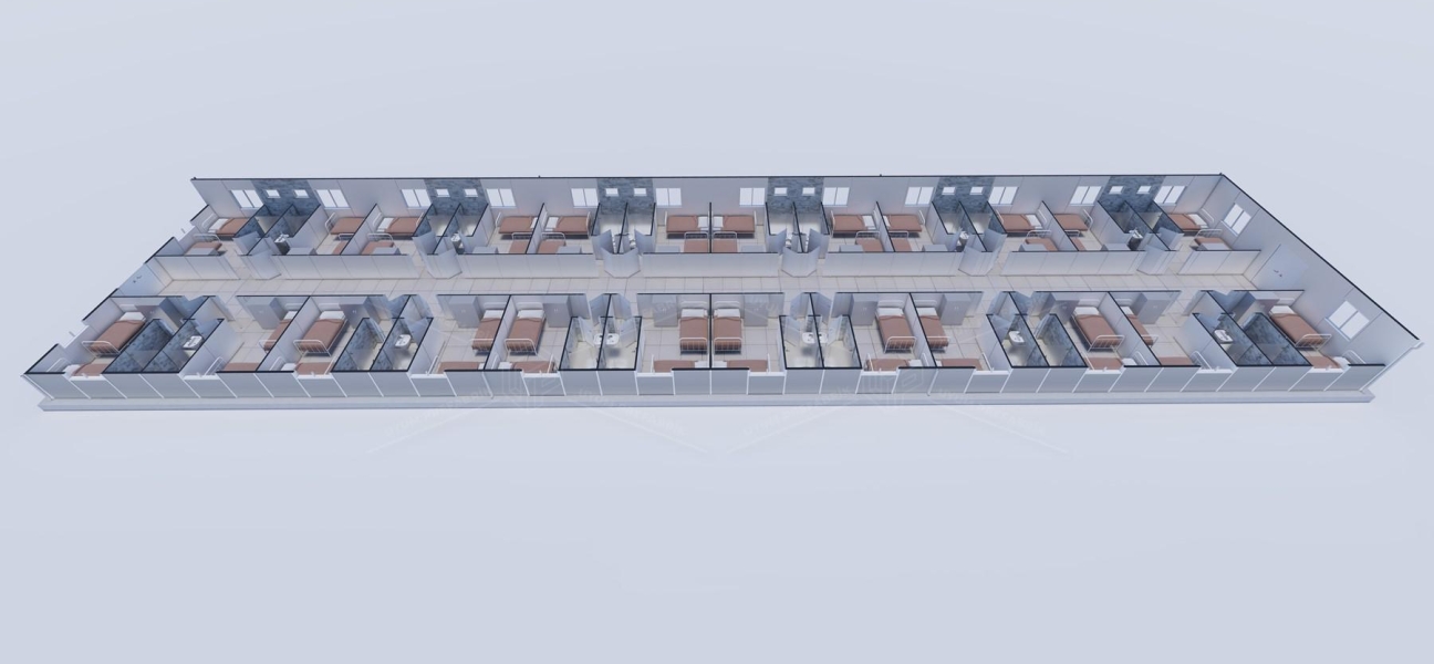 464m² Prefabrik Yatakhane Binası 464m² Prefabrik Yatakhane Binası