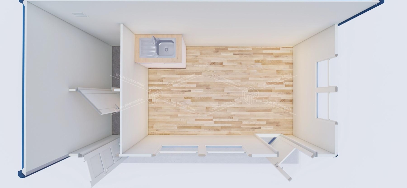 500 x 300 Sandviç Panel Kabin WC+Evye