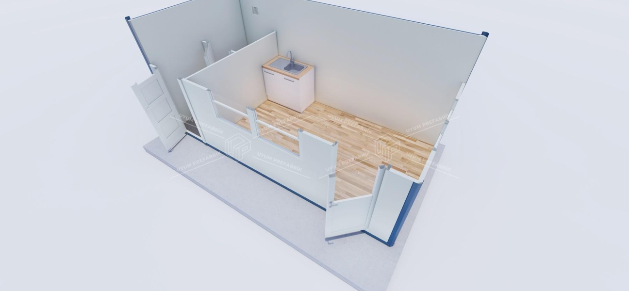 500 x 300 Sandwich Panel Cabin - WC + Evye