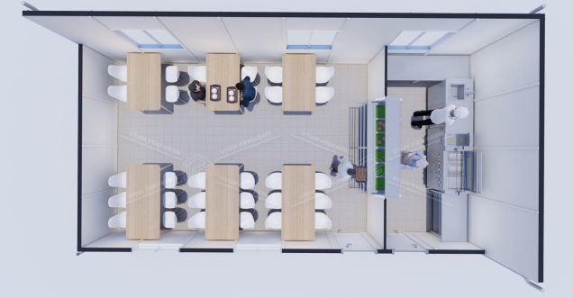 53m² Prefabrik Yemekhane Binası