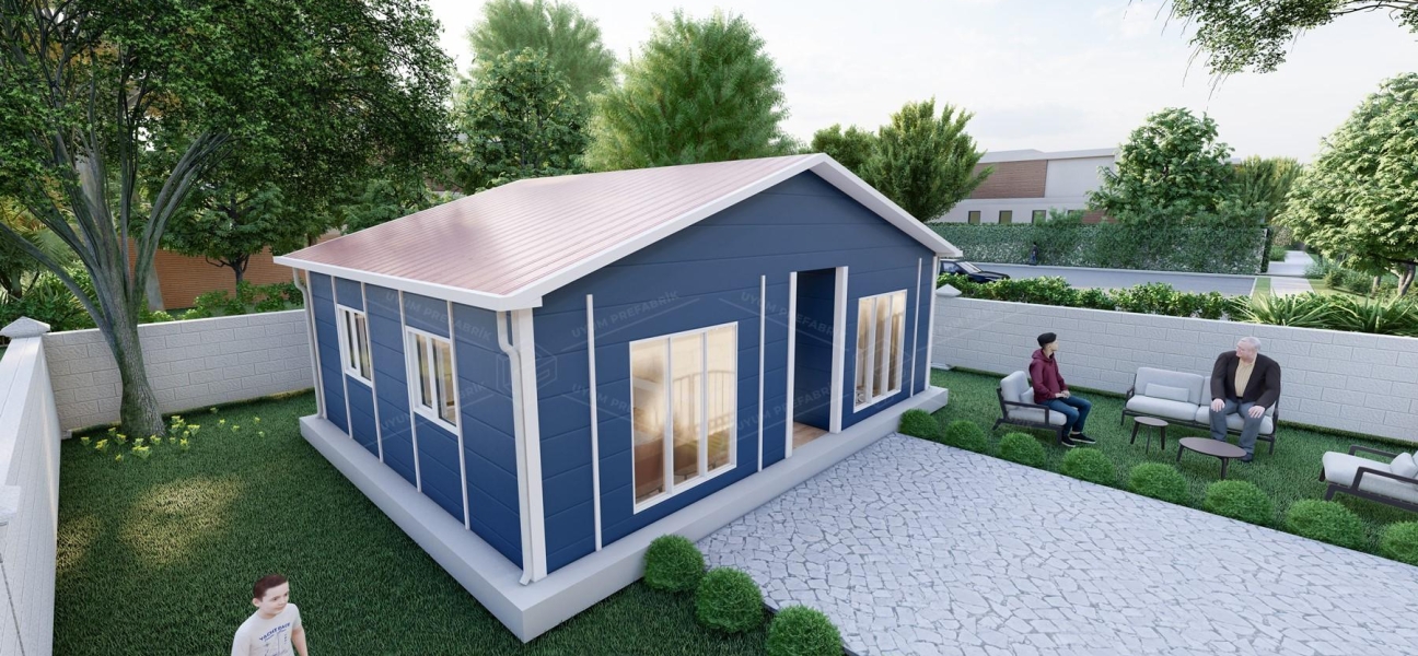 53m² Single Storey Prefabricated Houses (1,5m² Veranda)