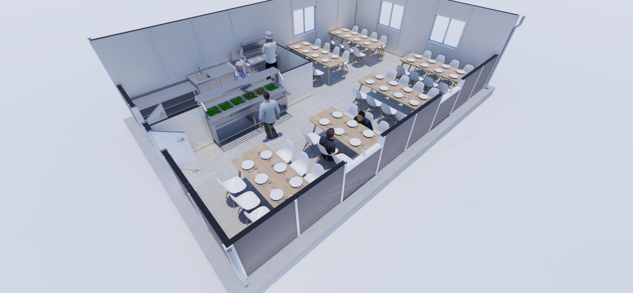 65m² Prefabrik Yemekhane Binası