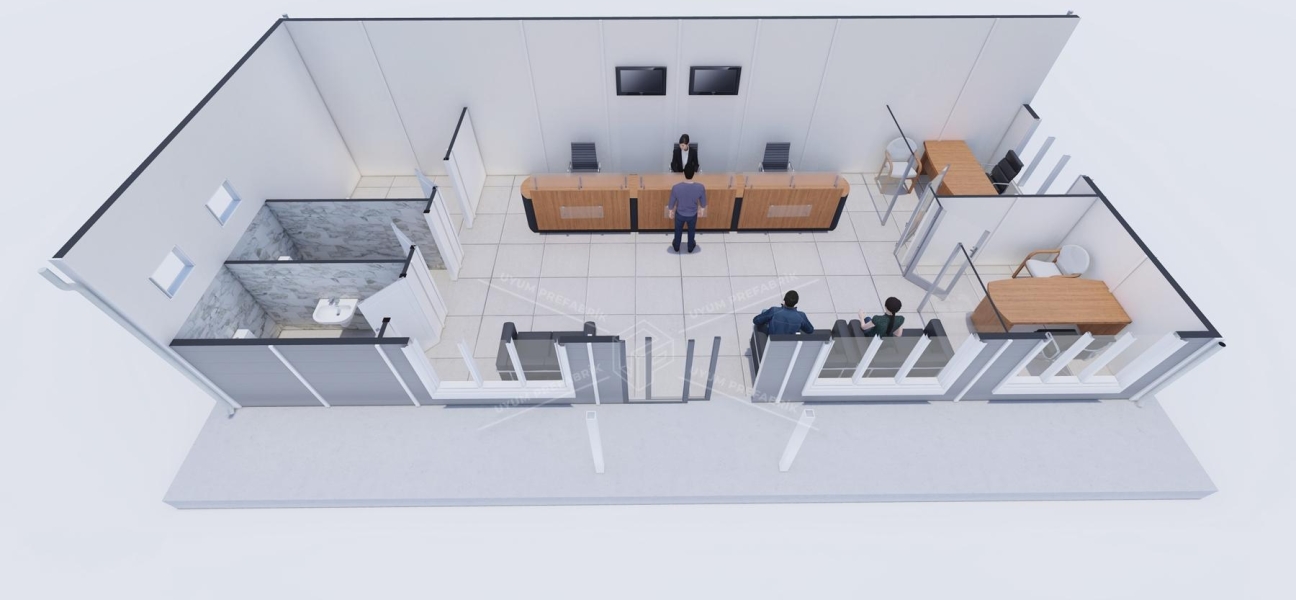 66m² Tek Katlı Prefabrik Banka Binası 