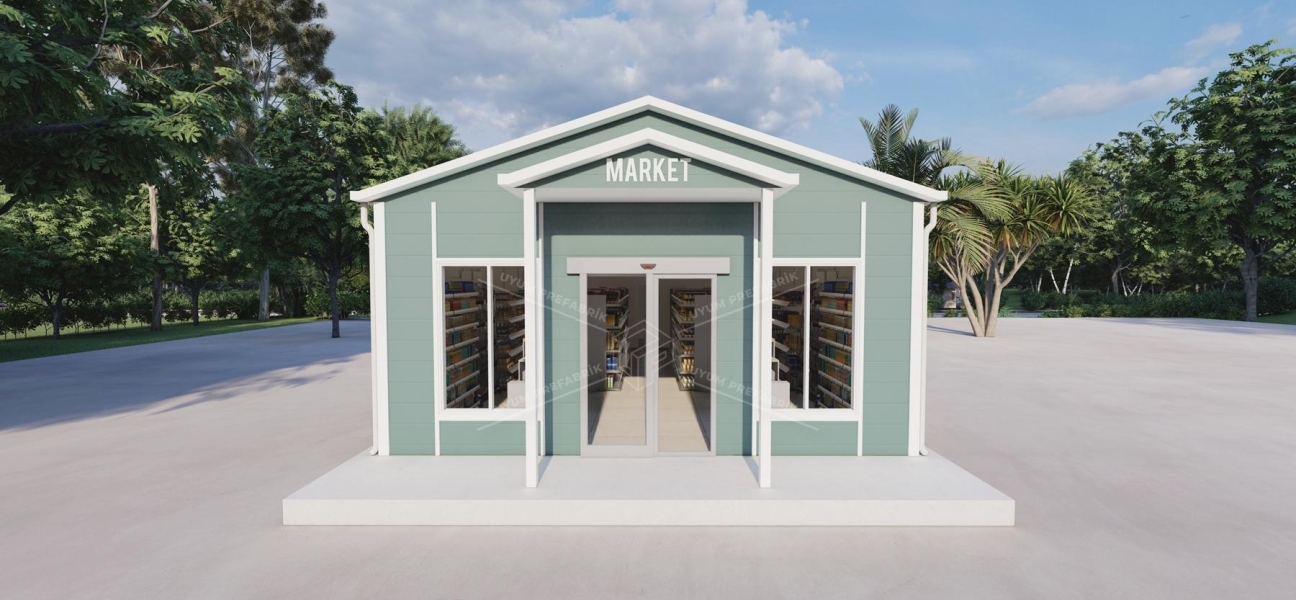 81m² Tek Katlı Prefabrik Market Binası  81m² Tek Katlı Prefabrik Market Binası