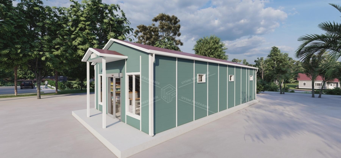 81m² Tek Katlı Prefabrik Market Binası  81m² Tek Katlı Prefabrik Market Binası