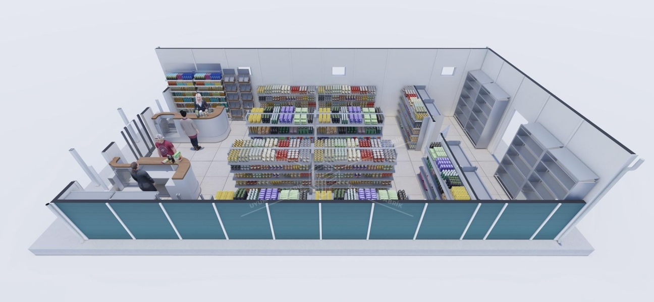 81m² Tek Katlı Prefabrik Market Binası  81m² Tek Katlı Prefabrik Market Binası