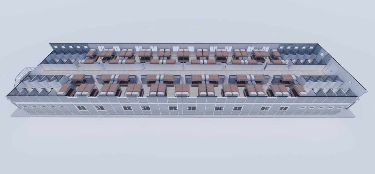 900m² (450+450) Prefabricated Dormitory Building
