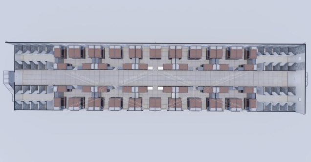 900m² (450+450) Prefabricated Dormitory Building