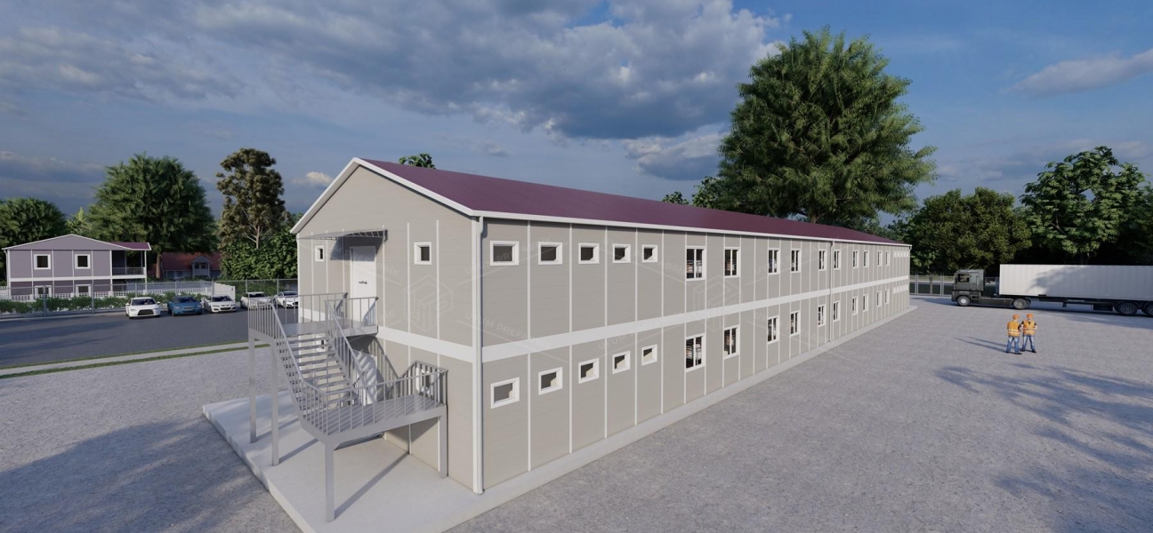 900m² (450+450) Prefabrik Yatakhane Binası 900m² (450+450) Prefabrik Yatakhane Binası