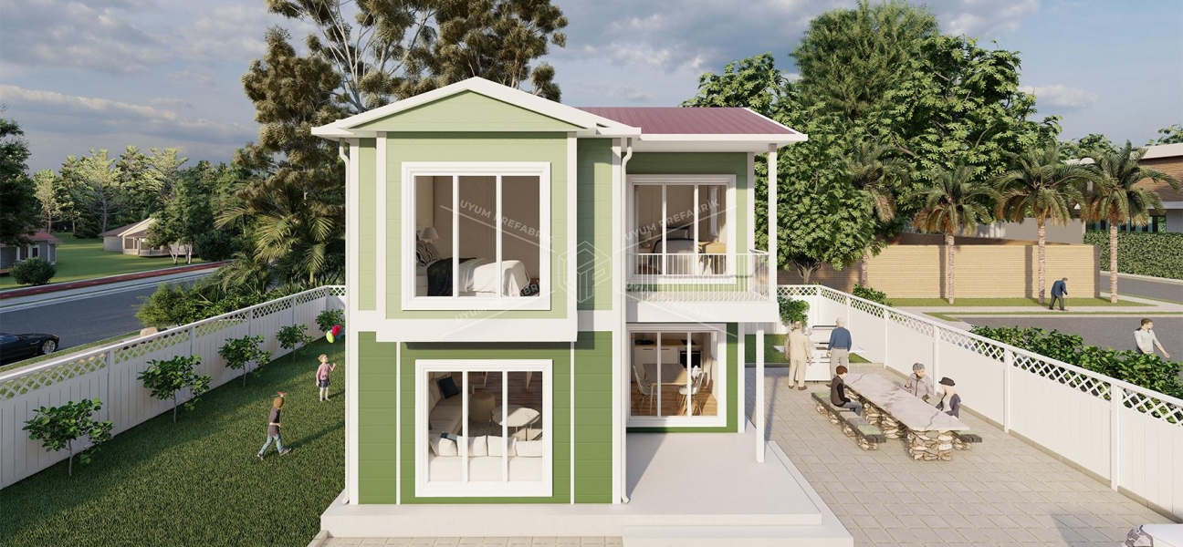 90m² Beyazsu Two-Storey Prefabricated House