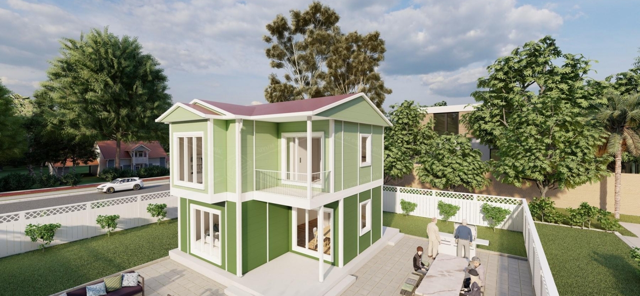 90m² Beyazsu Two-Storey Prefabricated House