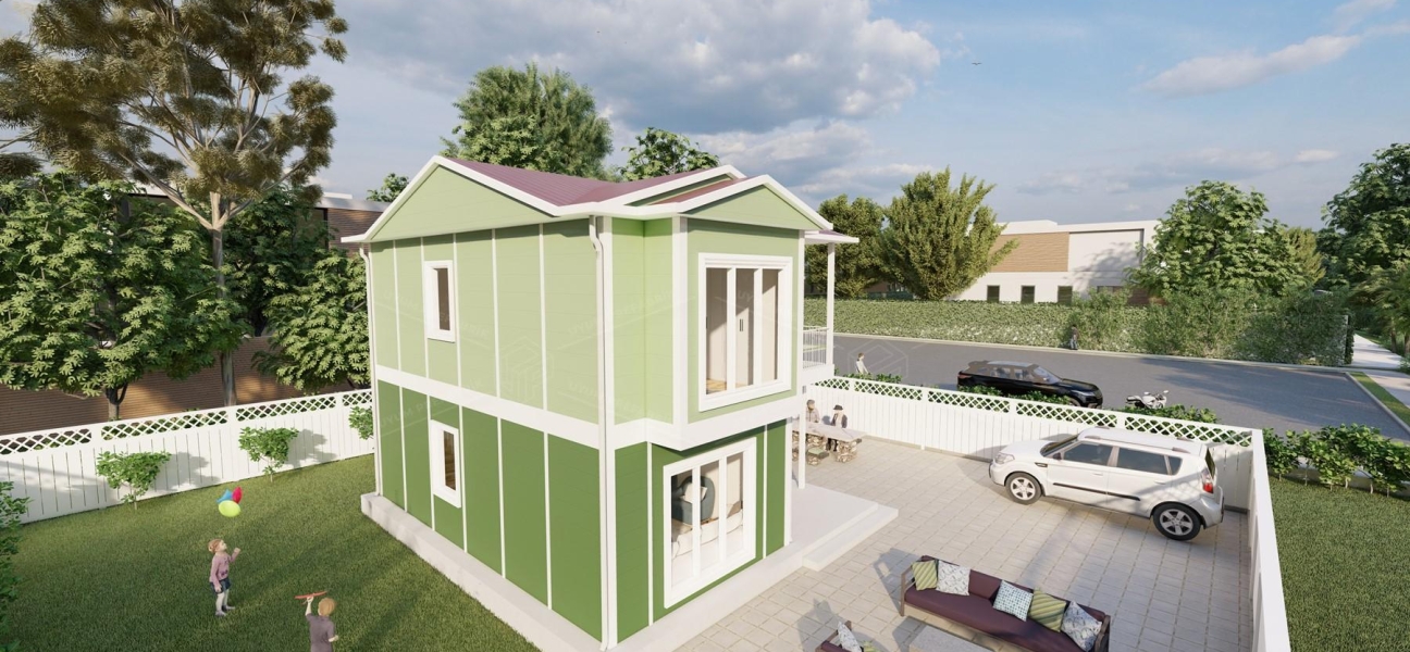 90m² Beyazsu Two-Storey Prefabricated House