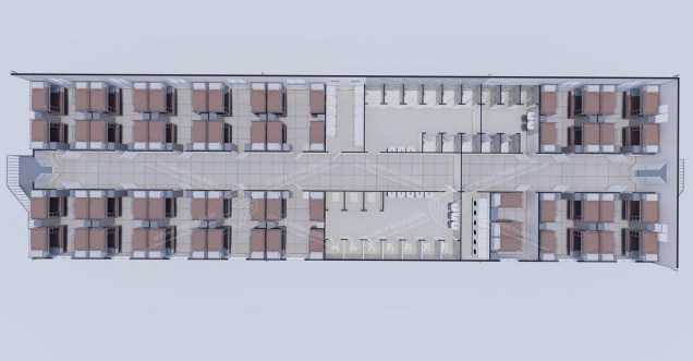 925m² (462,5+462,5) Prefabricated Dormitory Building