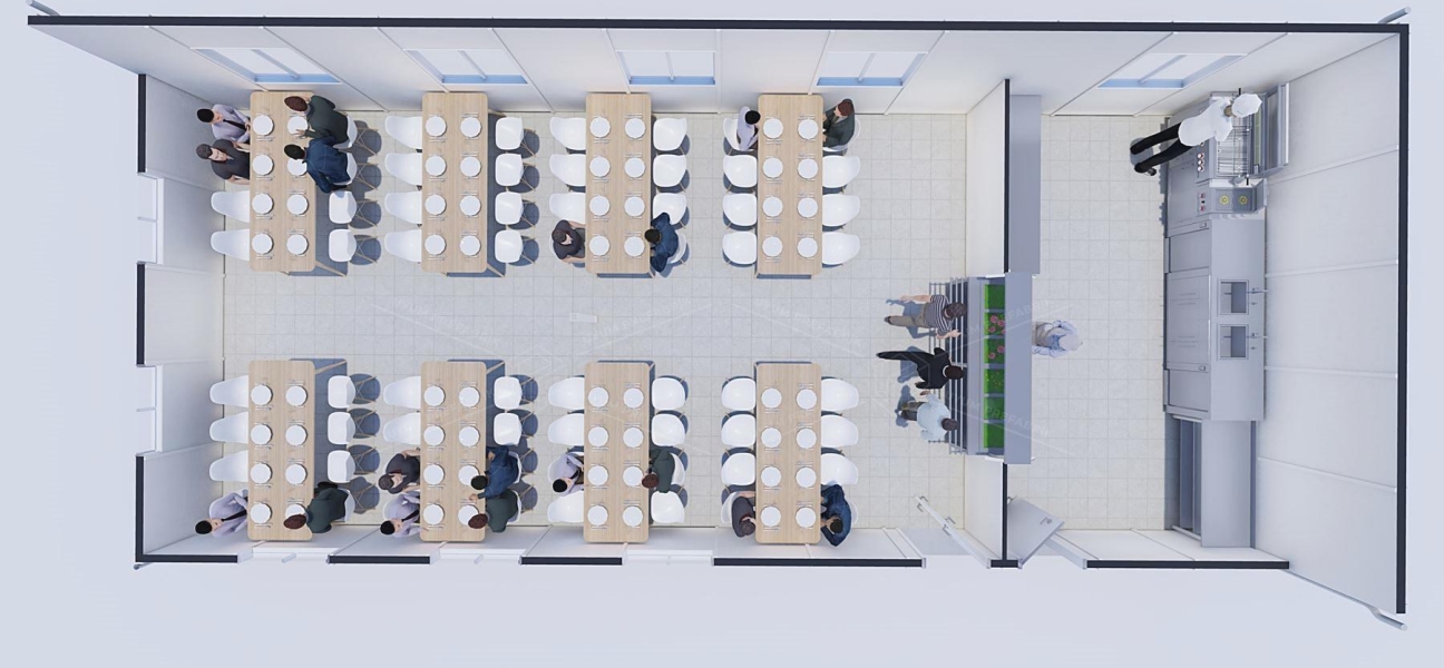 98m² Prefabrik Yemekhane Binası