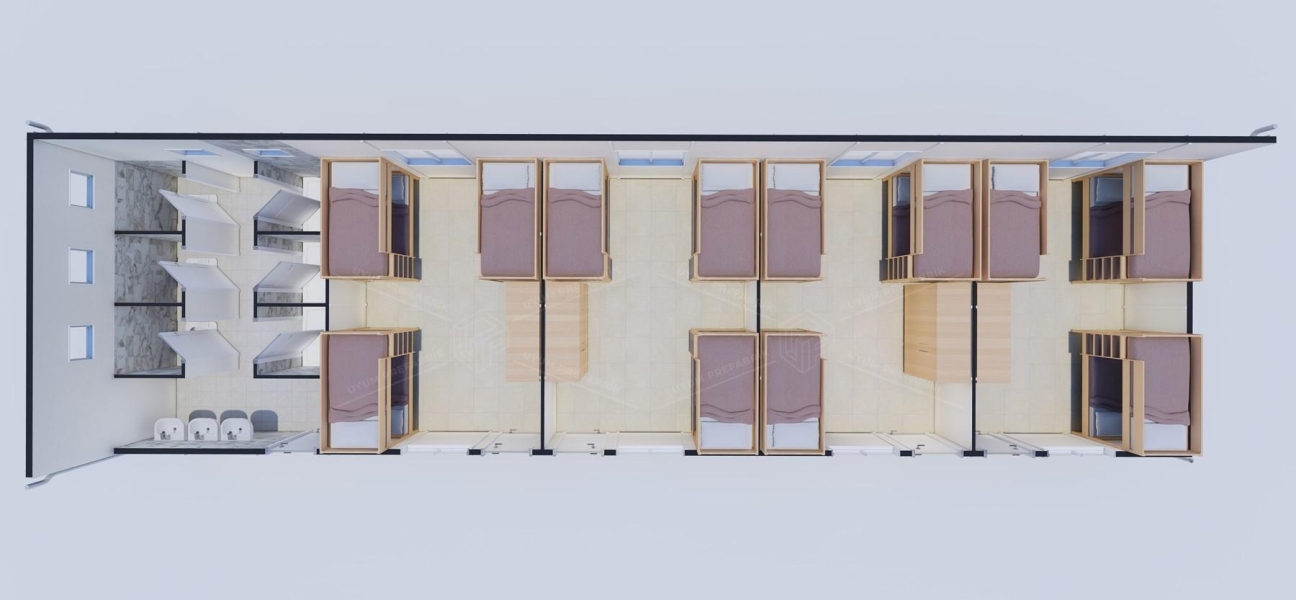 99m² Prefabricated Dormitory Building