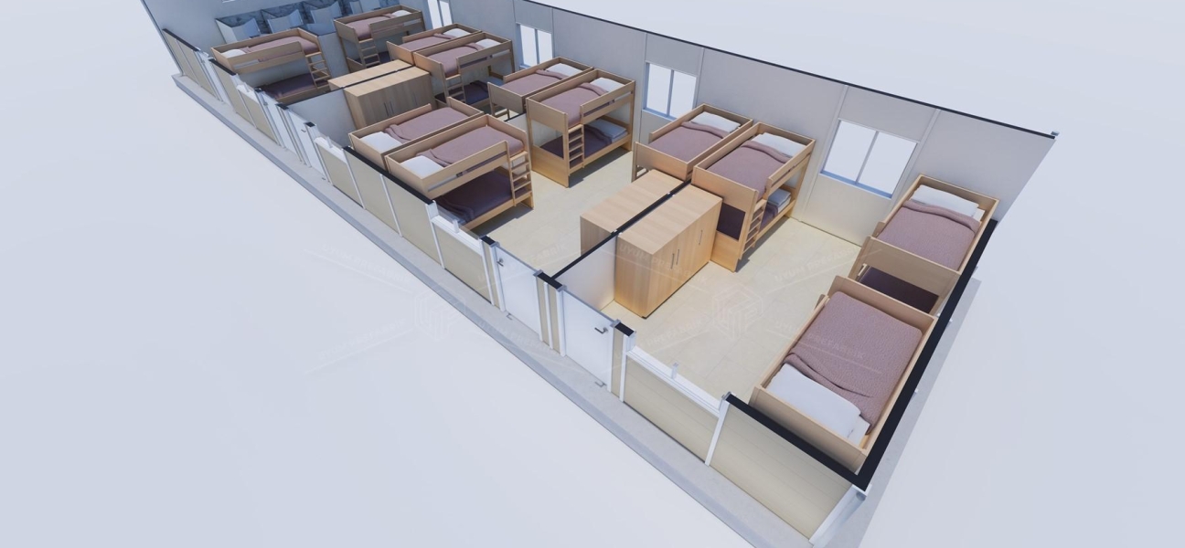 99m² Prefabrik Yatakhane Binası 99m² Prefabrik Yatakhane Binası