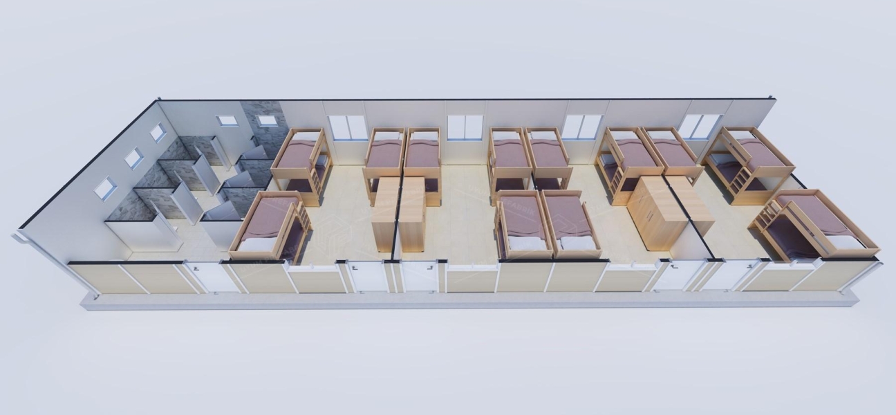 99m² Prefabrik Yatakhane Binası 99m² Prefabrik Yatakhane Binası