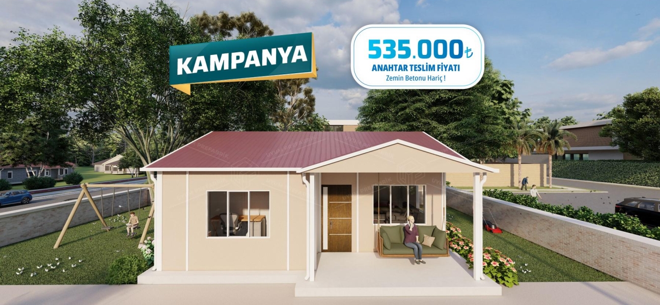 Kampanyalı 62m² Tek Katlı Prefabrik Ev