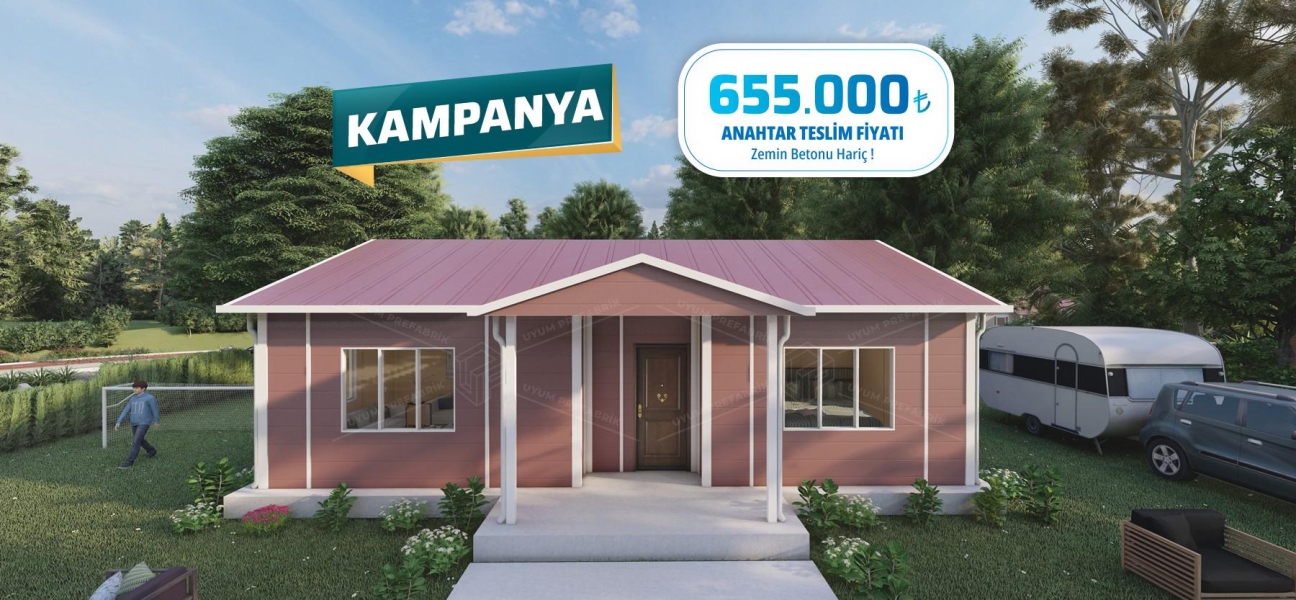 Kampanyalı 81m² Tek Katlı Prefabrik Ev Kampanyalı 81m² Tek Katlı Prefabrik Ev