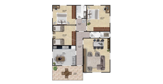 UP201 Dikmen 65m² Tek Katlı Çelik Ev  UP201 Dikmen 65m² Tek Katlı Çelik Ev