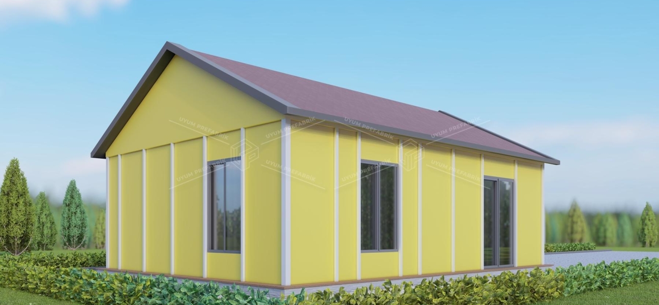 UP202 Kestel 70m² Tek Katlı Çelik Ev  UP202 Kestel 70m² Tek Katlı Çelik Ev