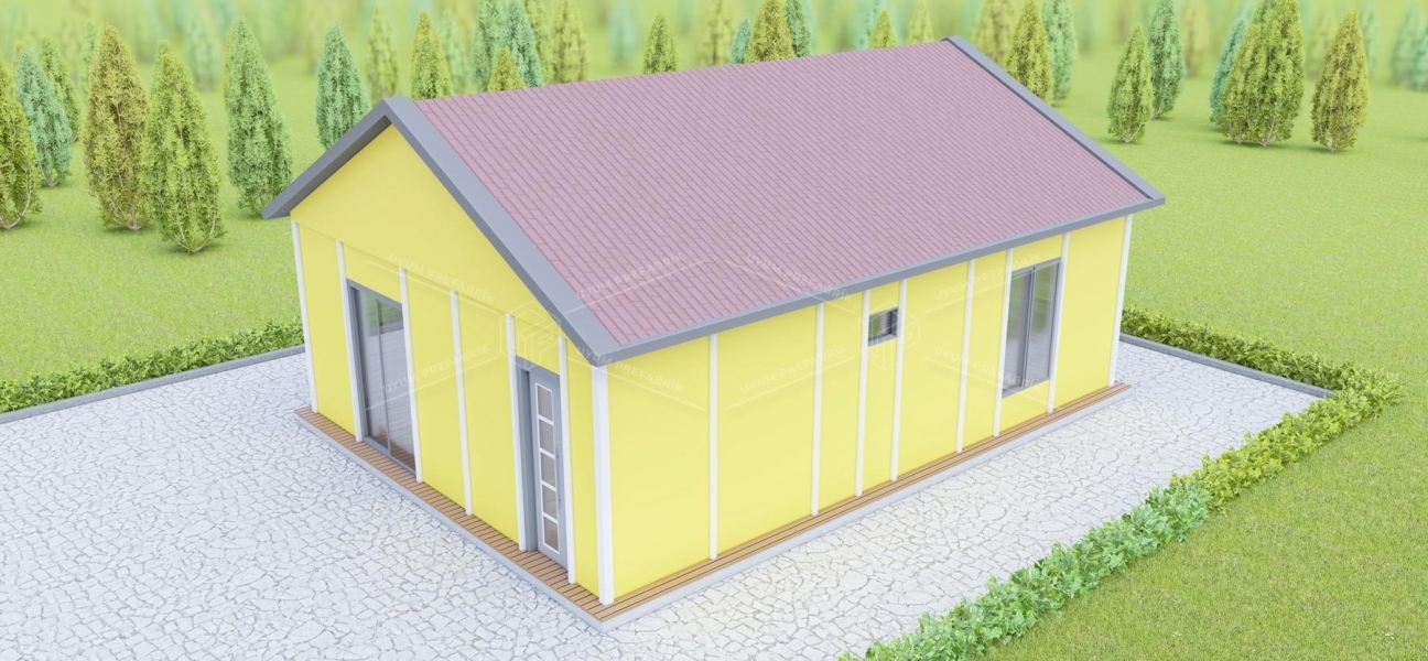 UP202 Kestel 70m² Tek Katlı Çelik Ev  UP202 Kestel 70m² Tek Katlı Çelik Ev