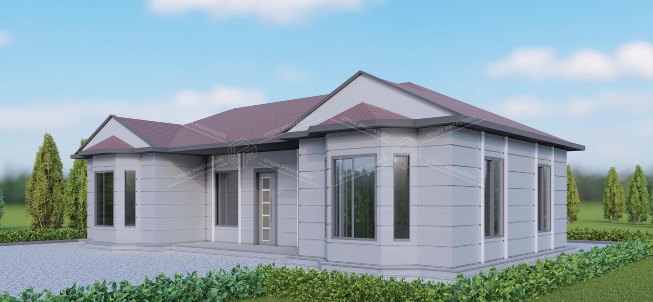 UP205 Ayder 110m² Tek Katlı Çelik Ev  UP205 Ayder 110m² Tek Katlı Çelik Ev