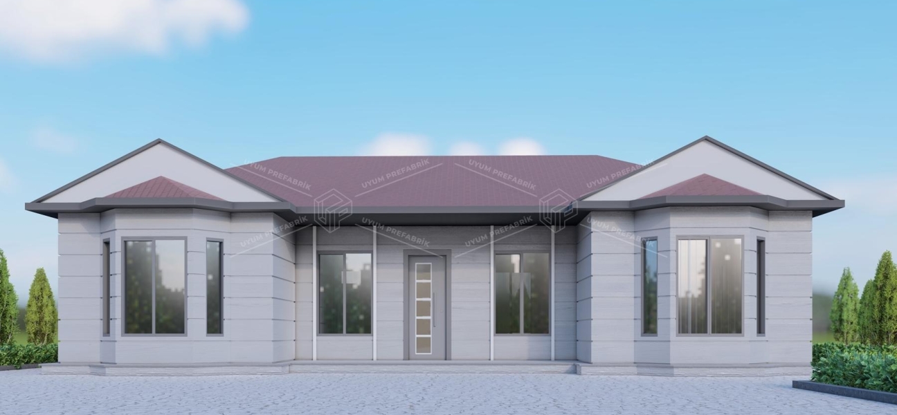 UP205 Ayder 110m² Tek Katlı Çelik Ev  UP205 Ayder 110m² Tek Katlı Çelik Ev