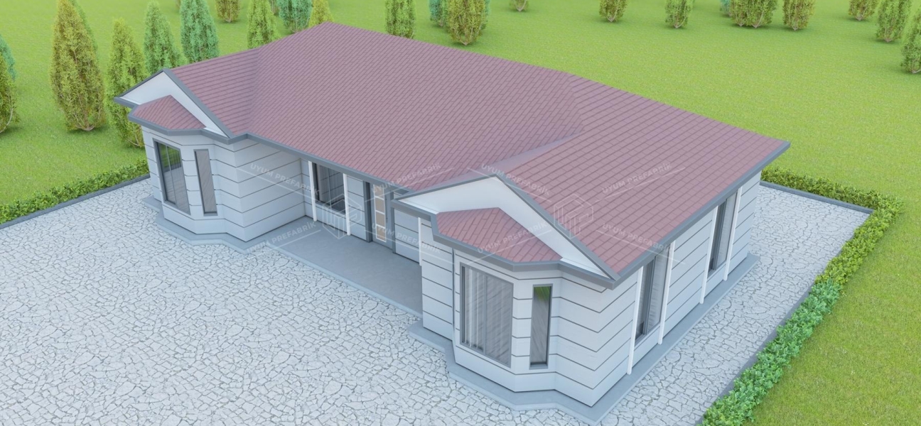 UP205 Ayder 110m² Tek Katlı Çelik Ev  UP205 Ayder 110m² Tek Katlı Çelik Ev