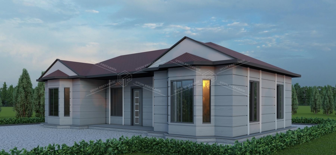 UP205 Ayder 110m² Tek Katlı Çelik Ev  UP205 Ayder 110m² Tek Katlı Çelik Ev