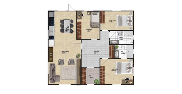 UP206 Salda 115m² Single-Storey Steel House