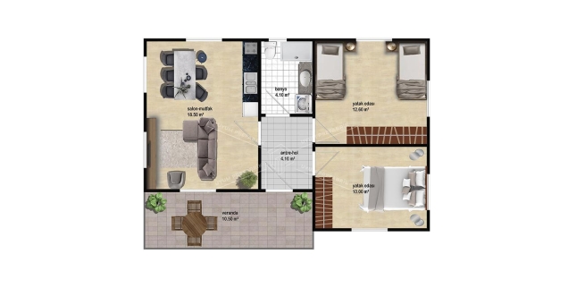 UP207 Manyas 60m² Tek Katlı Çelik  UP207 Manyas 60m² Tek Katlı Çelik