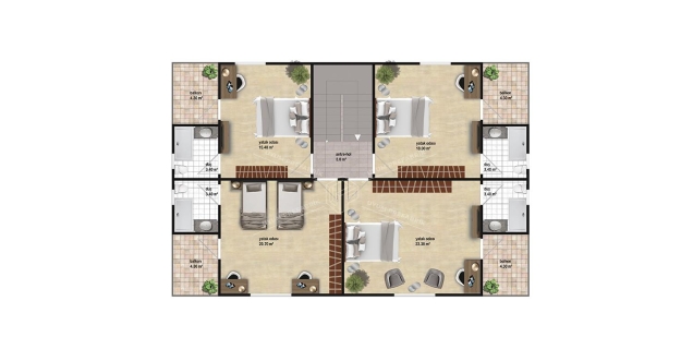 UP211 DÖRT MEVSİM 321m² Çift Katlı Çelik Ev UP211 DÖRT MEVSİM 321m² Çift Katlı Çelik Ev