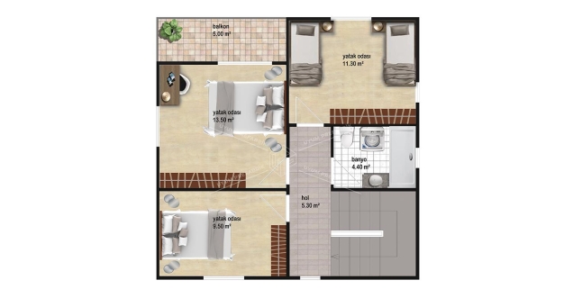 UP212 KINIK 120m² Çift Katlı Çelik Ev UP212 KINIK 120m² Çift Katlı Çelik Ev